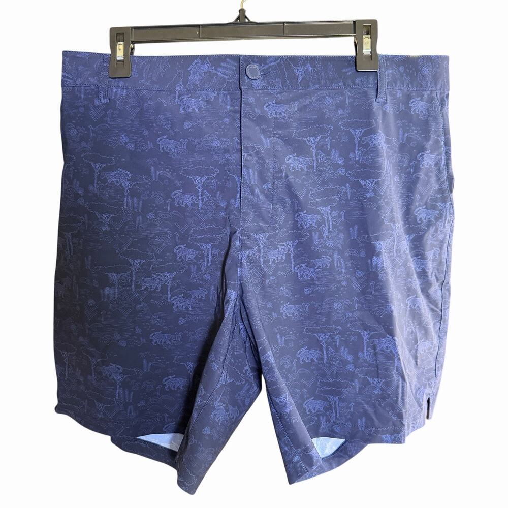 Rhone Commuter Shorts Men's Performance Blue AOP 38 Golf Athleisure Athletic